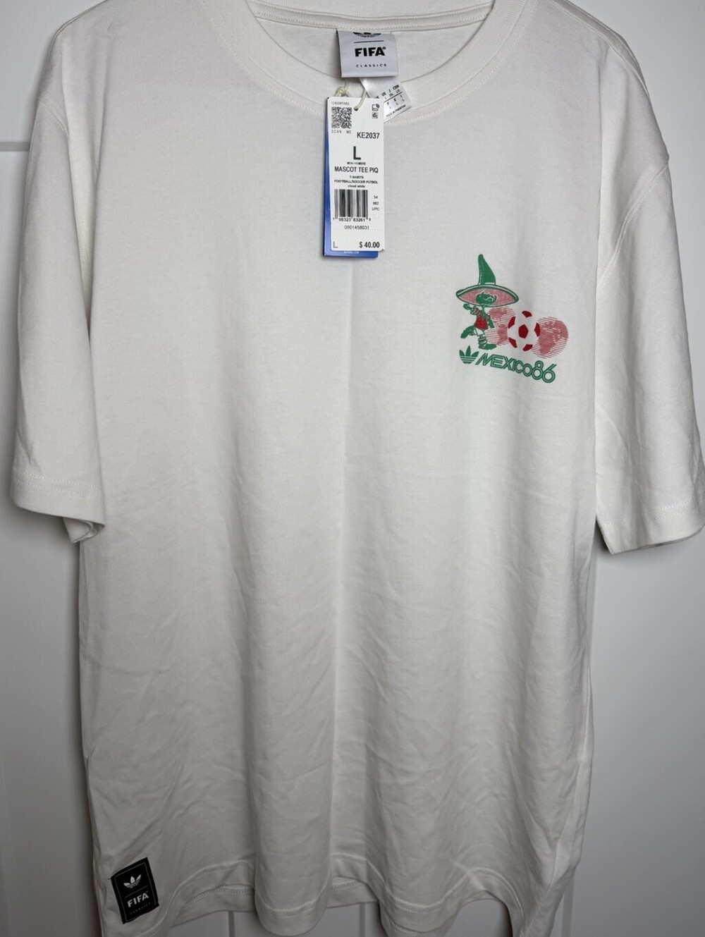 Adidas FIFA World Cup Mexico 86 Pique Mascot T Shirt Mens L NWT KE2037